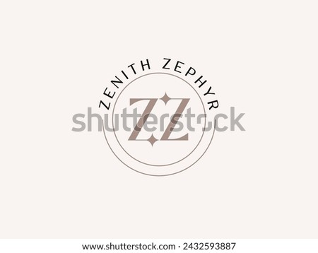  Intial ZZ for Zenith Zephyr Lady Preneur Logo Template for businesswoman