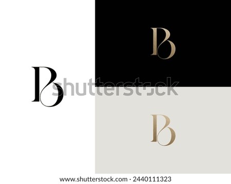 elegant, simple, minimal, and luxury serif font alphabet letter B logo design