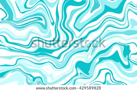 Vector ink marble style texture. Hand drawn marbling effect. Background illustration in bright blue colors. Pastel colors. Aqua print. Great for greeting and wedding cards, template, banner