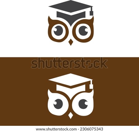 Owl education logo design with vector file. Owl education icon logo design. Owl education initial alphabet logo design.  Brown logo design. Owl education in vector file.