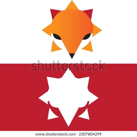 Sun fox logo with in vector file.  Sun fox icon design. Sun fox initial alphabet logo design. Red orange logo design. Sun fox in vector file.