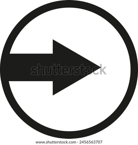 Black arrow symbol inside circle - stock vector