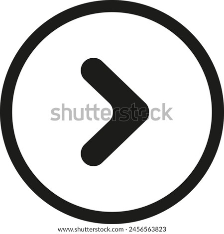 Single black right arrow inside circle - stock vector