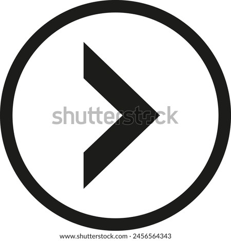 Black arrow symbol inside circle - stock vector