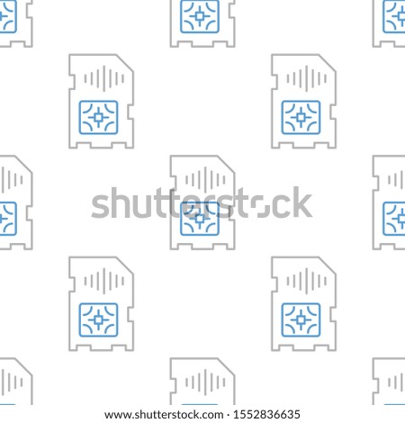 Sim card seamless pattern design, Repeat textile design. Fabric print.