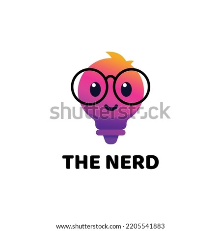geek bulb logo creative nerd logo design