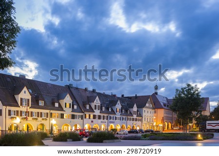 FREUDENSTADT, GERMANY - JULY 20, 2009:  The historic Lower marketplace in Freudenstadt in the Black Forest, Baden-Wurttemberg, Germany, Europe