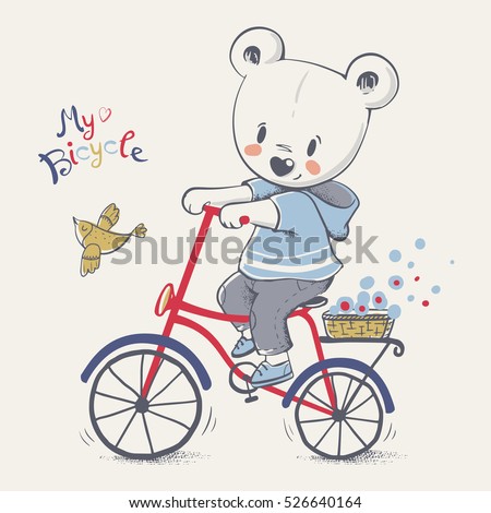 Similar – Image, Stock Photo Teddy rides with Bicycle