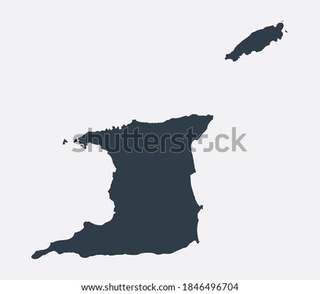 Trinidad and Tobago Map, Country Flat Map 