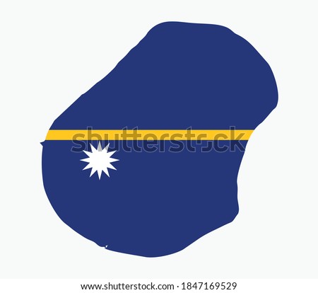 Nauru National Map with flag illustration
