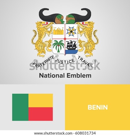 Benin National Emblem and flag 