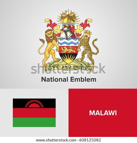 Malawi National Emblem and flag 