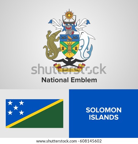 Solomon Islands National Emblem and flag 