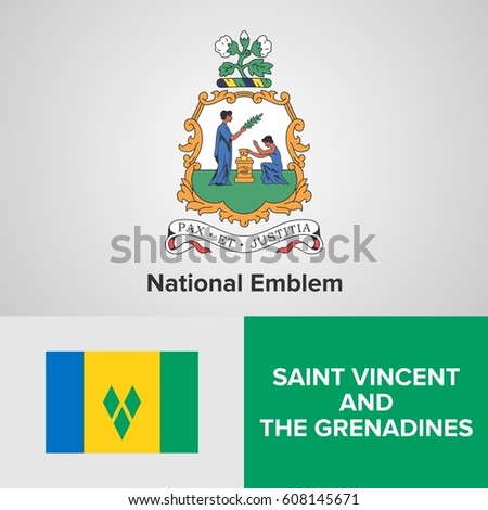 Saint Vincent and the Grenadine National Emblem and flag 