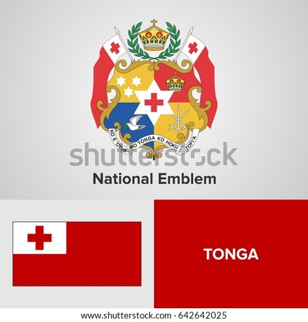 Tonga National Emblem and flag 
