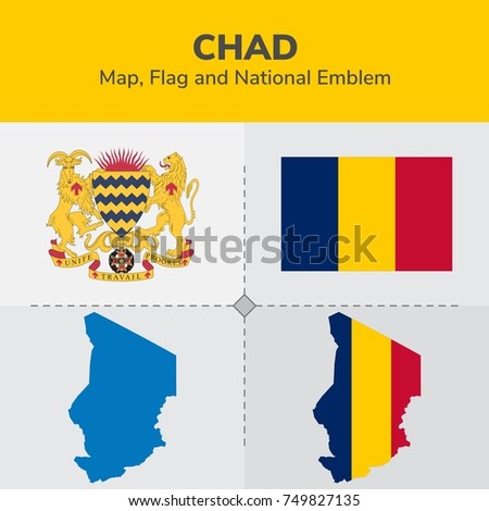 Chad Map, Flag and National Emblem 