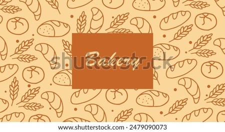 Vector pattern on the theme of baking drawing of bread and bakery products for packaging banner poster baking design, vector drawing design elements