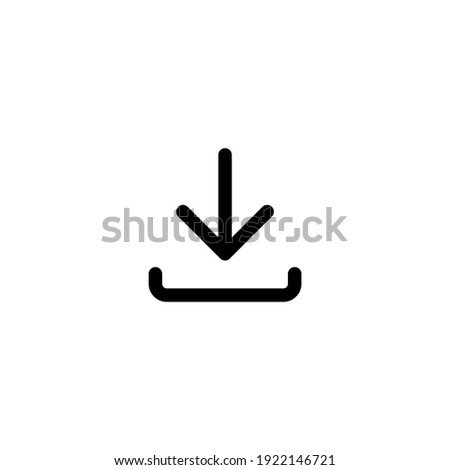 Download line icon in black, isolated on white background. Flat design. Trendy outline minimalistic logo for app, graphic design, infographic, web site, ui, ux, dev. Vector EPS 10