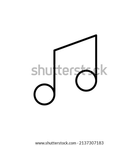 Music notes simple black line icon. Music tone symbol. Minimalist style. Flat isolated outline sign for illustration, infographic, logo, mobile, app, banner, web design, dev, ui, gui. Vector EPS 10