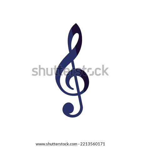 Treble clef vector icon illustration EPS 10. G-clef, music key flat sign. Melody, song, tune, audio image for web, dev, app. Music theory symbol. Sound media concept. Isolated on white