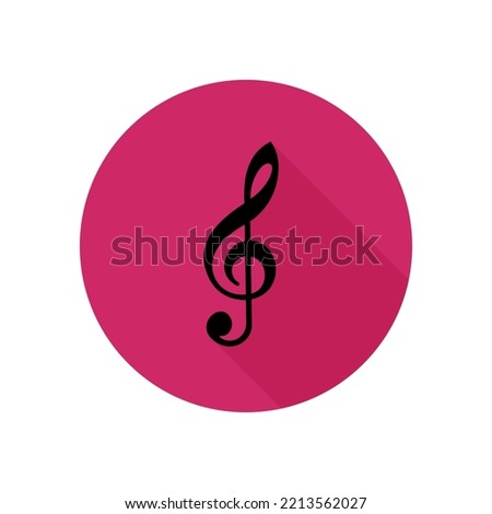 Treble clef vector icon illustration EPS 10. G-clef, music key flat sign. Melody, song, tune, audio image for web, dev, app. Music theory symbol. Sound media concept. Isolated on white