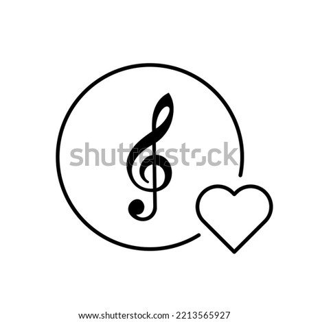 Treble clef vector icon illustration EPS 10. G-clef, music key flat sign. Melody, song, tune, audio image for web, dev, app. Music theory symbol. Sound media, love of music concept. Isolated on white