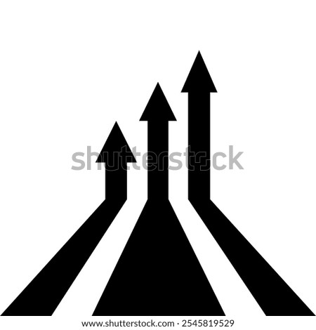 Arrows up financial growth black icon. Isolated on white. an be used for any platform or purpose. Action promotion and advertising. Used for: mobile, app, design, web, dev, ui, ux, gui. Vector EPS 10.