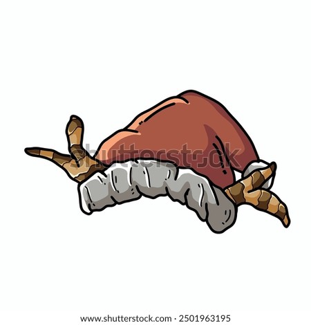 Santa Claus hat cartoon illustration. hat Christmas vector template design. Marry Christmas clothes holiday vector illustration elements for design