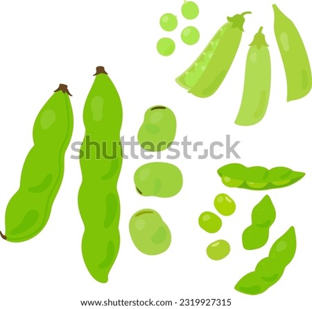 Broad beans, peas and edamame