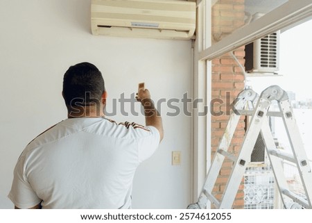 Similar – Image, Stock Photo Unrecognizable man standing in narrow cave