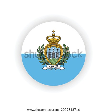 Single Circle Flag Of San Marino Isolated On White Background Vector Eps 10