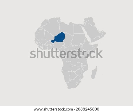 Niger Highlighted on Africa Map Eps 10