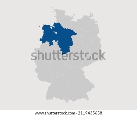 Lower Saxony Highlighted on Germany Map Eps 10