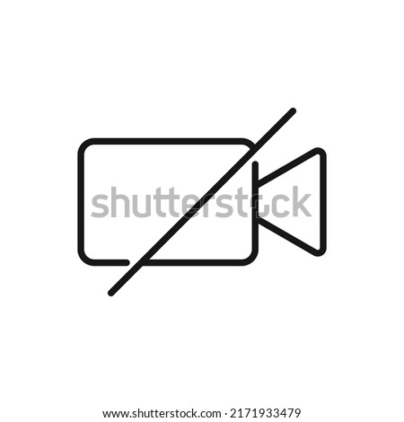 Editable not connected video camera line icon. Vector illustration isolated on white background. using for website or mobile app