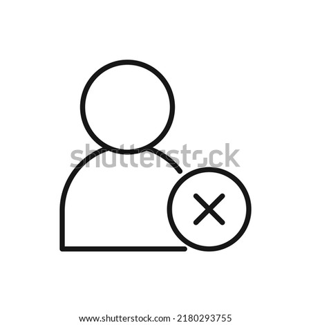 Editable User remove or delete user line icon. Vector illustration isolated on white background. using for website or mobile app
