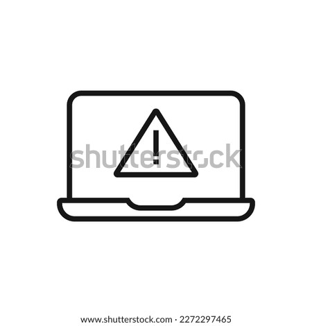 Editable Icon of Laptop Alert Message, Vector illustration isolated on white background. using for Presentation, website or mobile app