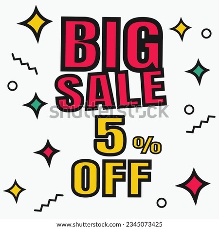 Sale discount icon. Special offer BIG Sale price signs, Discount 5% OFF
