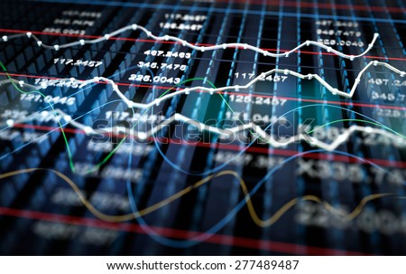 Stock exchange graph background, 3D illustration