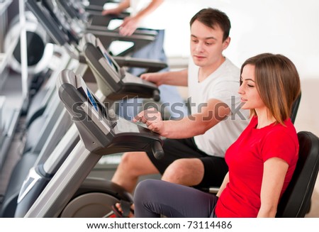 Personal instructor - bike trainer at fitness club