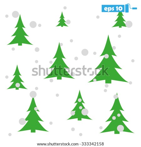 Trees, Snow Stock Vector 333342158 : Shutterstock
