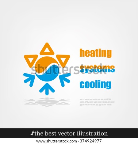 logo snowflake sun , Heating and cooling systems