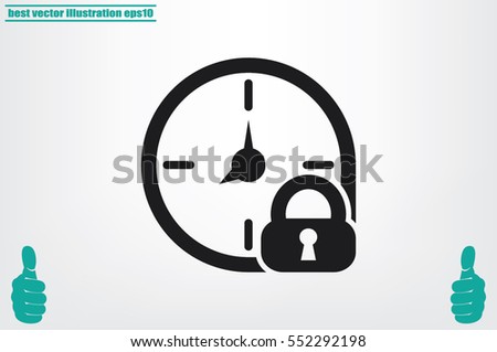clock lock icon vector illustration EPS 10