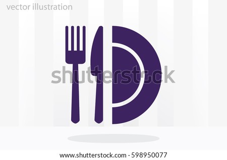 fork knife plate icon vector illustration eps10.