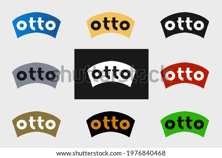 Abstract Initial Letter OTTO Logo. Lettering textual two color style emblem logo. Usable for Business Technology Automotive Logos. Flat Vector Logo Design Template Element.