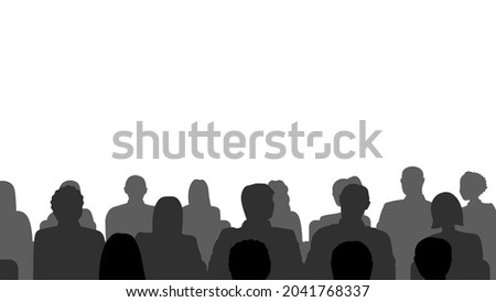 People heads silhouette. The audience sitting back view vector illustration. Back crowd. Stock fotó © 