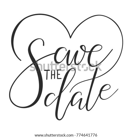 Vector illustration of hand drawn lettering Save the Date