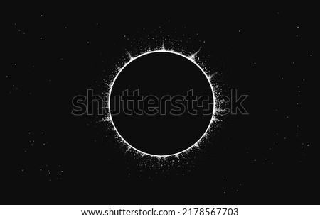 solar eclipse hand drawn illustration