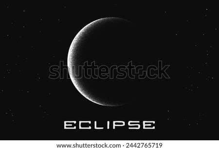 solar eclipse vector illustration.Made by dots