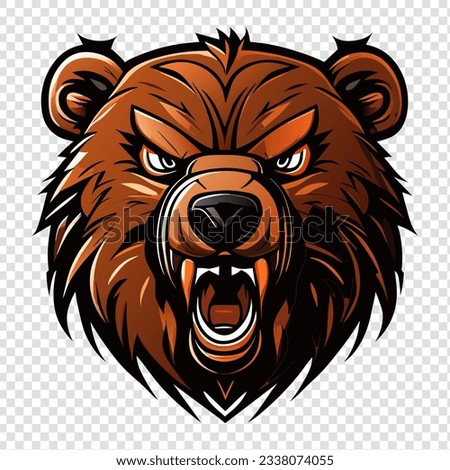 Vector drawing of bear head. Stock vector graphics.