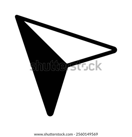 navigation arrow towards the top left corner icon with white background